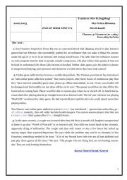 English Worksheet: Full term test 2,3rd  form 