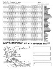 English Worksheet: ENVIRONMENT CLASSWORK 