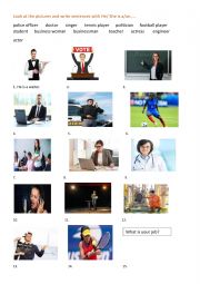 English Worksheet: Verb to be Jobs