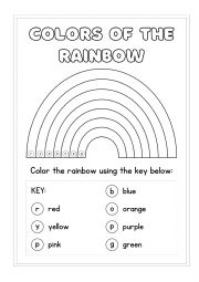 English Worksheet: Colors of the rainbow