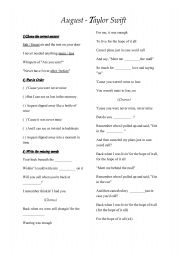 English Worksheet: esl song