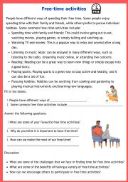 English Worksheet: Free time activities