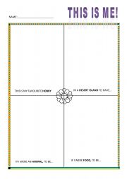 English Worksheet: Four corners drawing_Getting to know activity