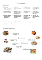 English Worksheet: Let�s talk about Food
