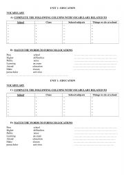 English Worksheet: Education