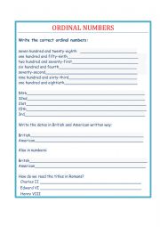 English Worksheet: ordinal-numbers-worksheet-templates-