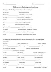 English Worksheet: Simple past and past continuous 2