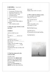 English Worksheet: Taylor Swift - Carolina