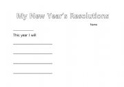 English Worksheet: New year�s resolution