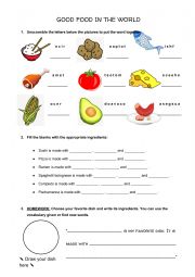 English Worksheet: Good food in the World