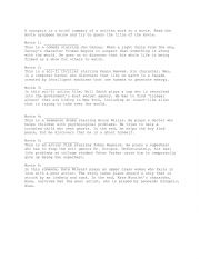 English Worksheet: SYNOPSIS