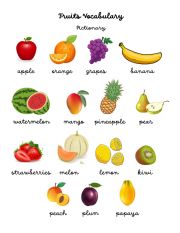 Fruits Vocabulary