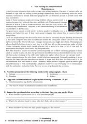 English Worksheet: Homelessness