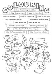 English Worksheet: Colouring