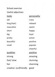 English Worksheet: describing a person