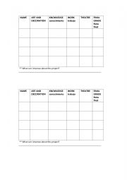 English Worksheet: project grades