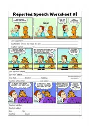 reported speech with Garfield