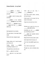English Worksheet: Simple Past Verbs Exercise (Ariana Grande - in my head)