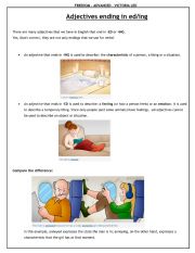 English Worksheet: Adjectives ending in ed-ing