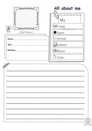 English Worksheet: All about me