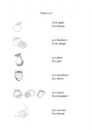 English Worksheet: Fruit names