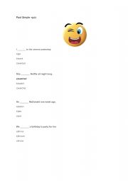 English Worksheet: Past Simple quiz
