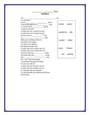 English Worksheet: fake plastic trees