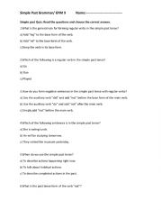 English Worksheet: Simple Past Rules Quiz