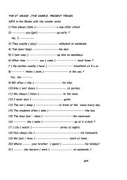 English Worksheet: simple present tense worksheet