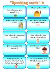 English Worksheet: Speaking cards