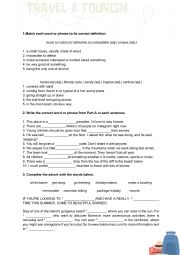 English Worksheet: Travel & tourism