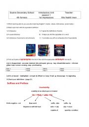 English Worksheet: Introductory Unit : 1st impressions session 1 