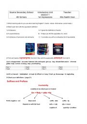 Introductory Unit : 1st impressions session 1 