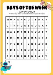 English Worksheet: Find a day of the week