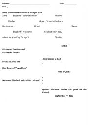 English Worksheet: Queen Elizabeth II