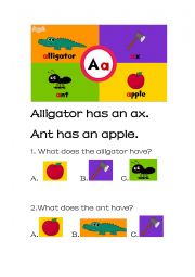 English Worksheet: little fox Letter song