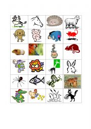 English Worksheet: Animal bingo