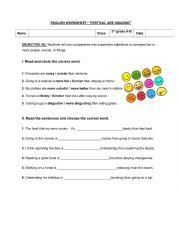 English Worksheet: Comparative adjectives