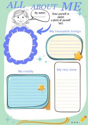 English Worksheet: All about me