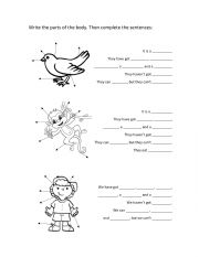 English Worksheet: Parts of the body