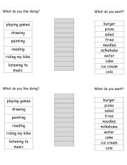 English Worksheet: what do you like doing 