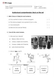 English Worksheet: Video comprehension; Back on the net
