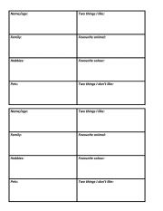 English Worksheet: ID card