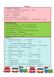 English Worksheet: pronouns