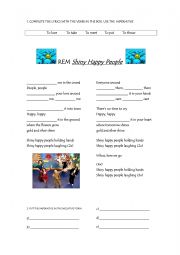 English Worksheet: Shiny Happy People