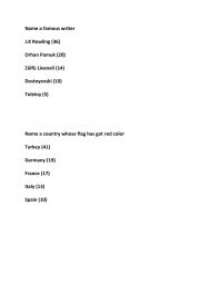 English Worksheet: FamilyFeud Game