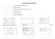 English Worksheet: Flags and capitals of English speaking countries