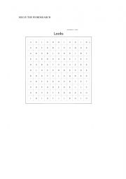 English Worksheet: LOOKS WORDSEARCH