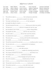 English Worksheet: B2-C1 25 Adverb or adjective complex sentences