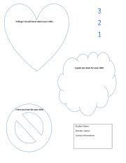 English Worksheet: 3 things I should know about your child